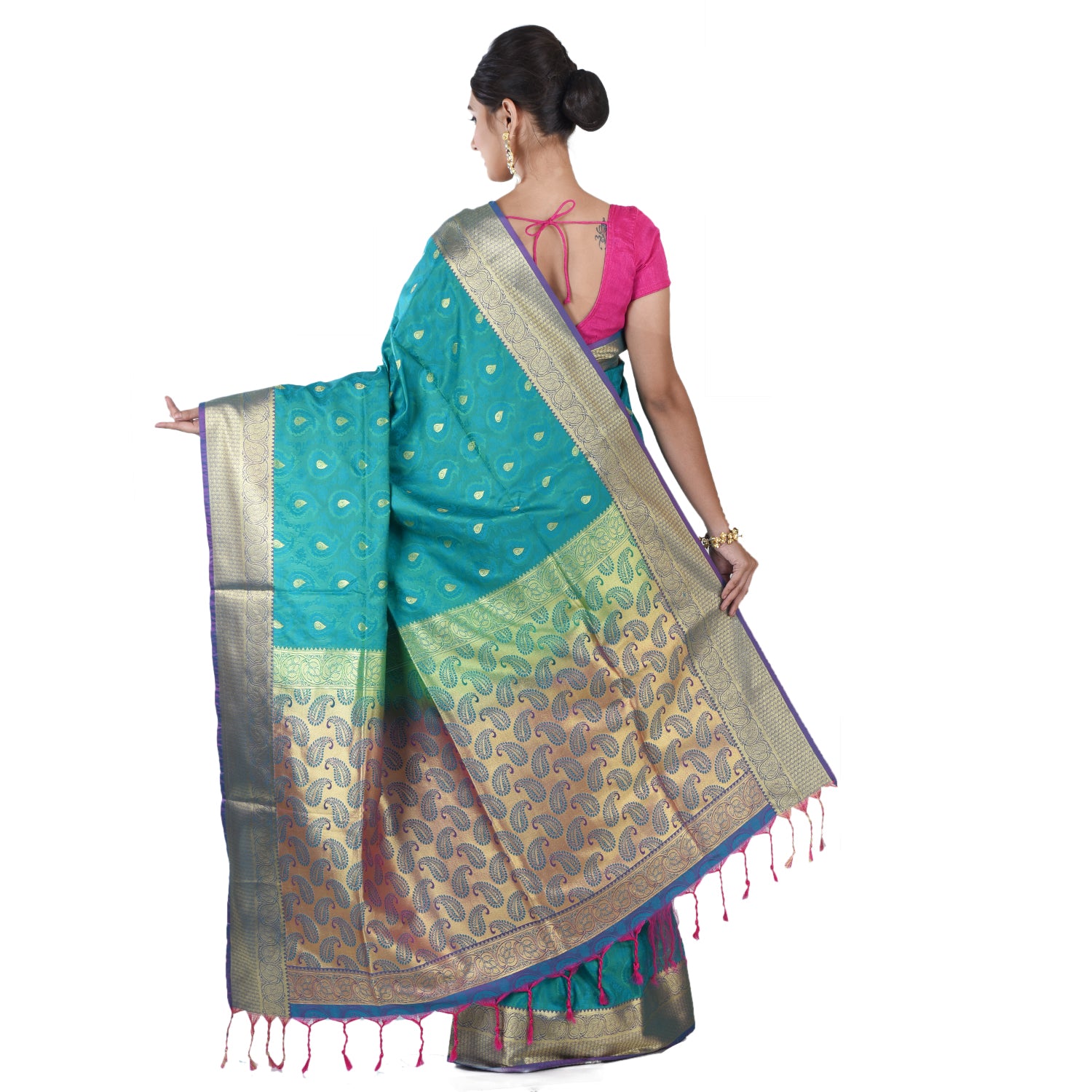 Buy Advika Silk Arni Silk Saree (Krmarketing-S4708_Navy Blue And Orange) at  Amazon.in