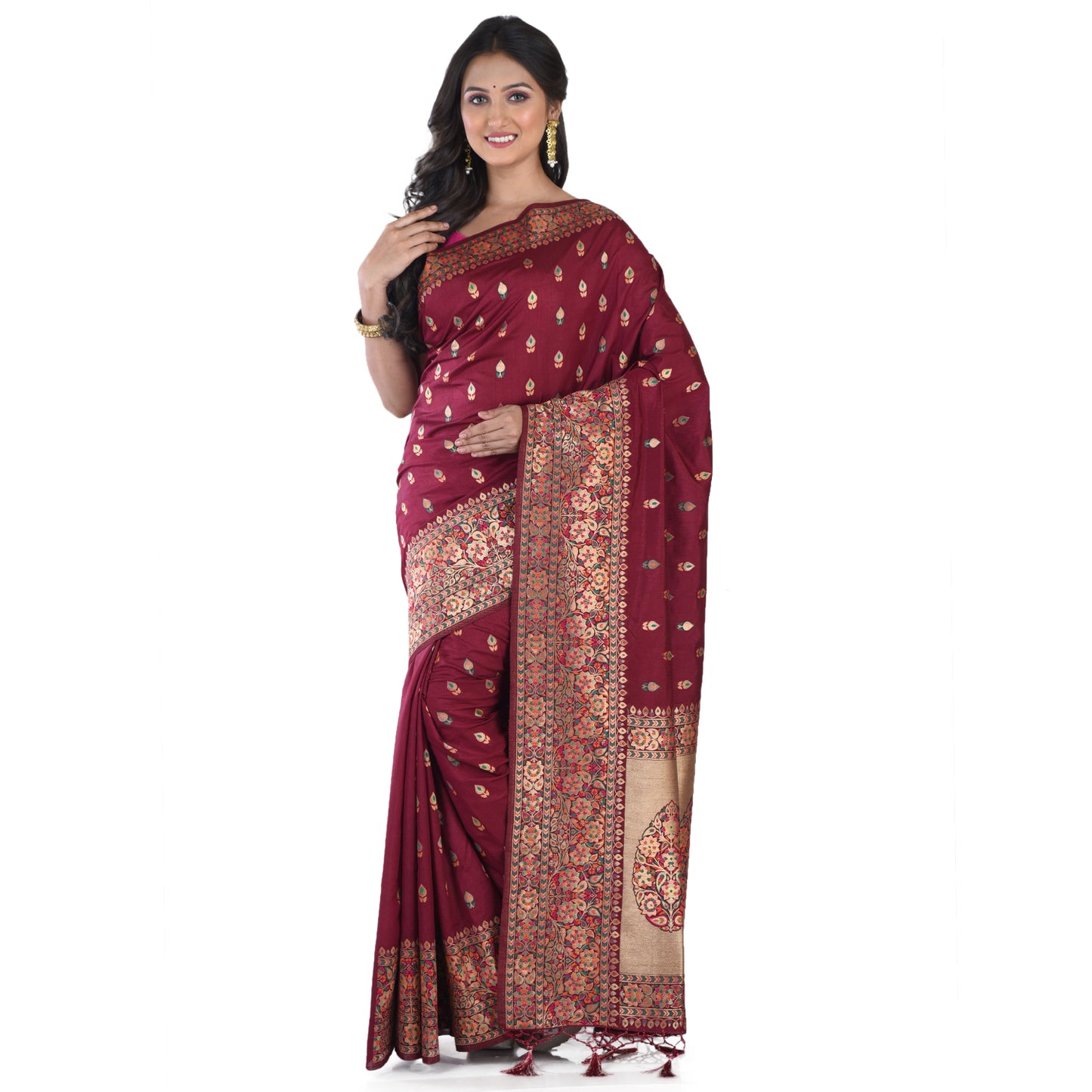 Regal Maroon Banarasi Silk Saree